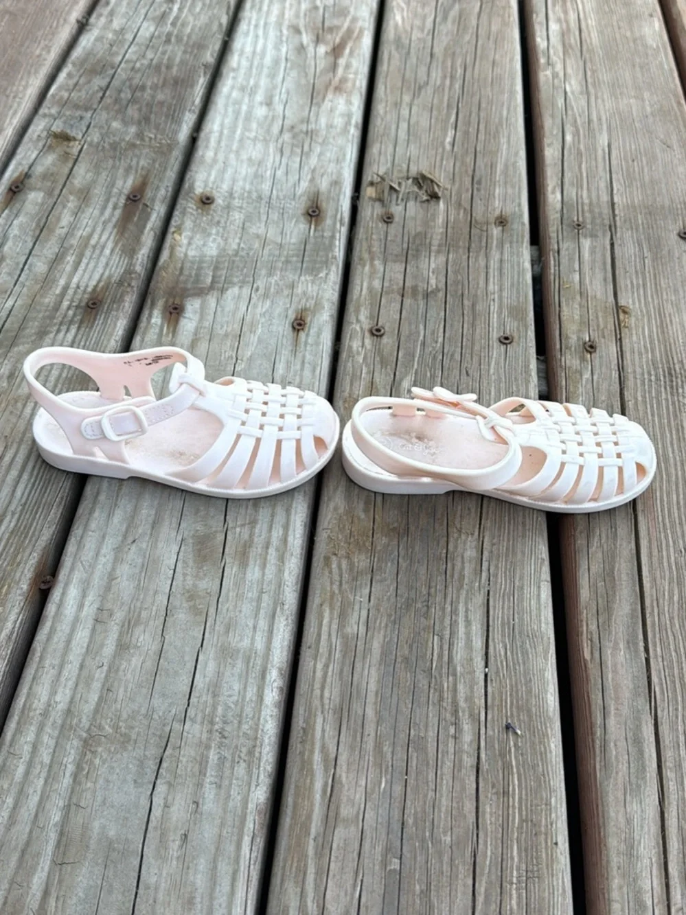 Cat & Jack Light Pink Jelly Woven Sandals with Buckle